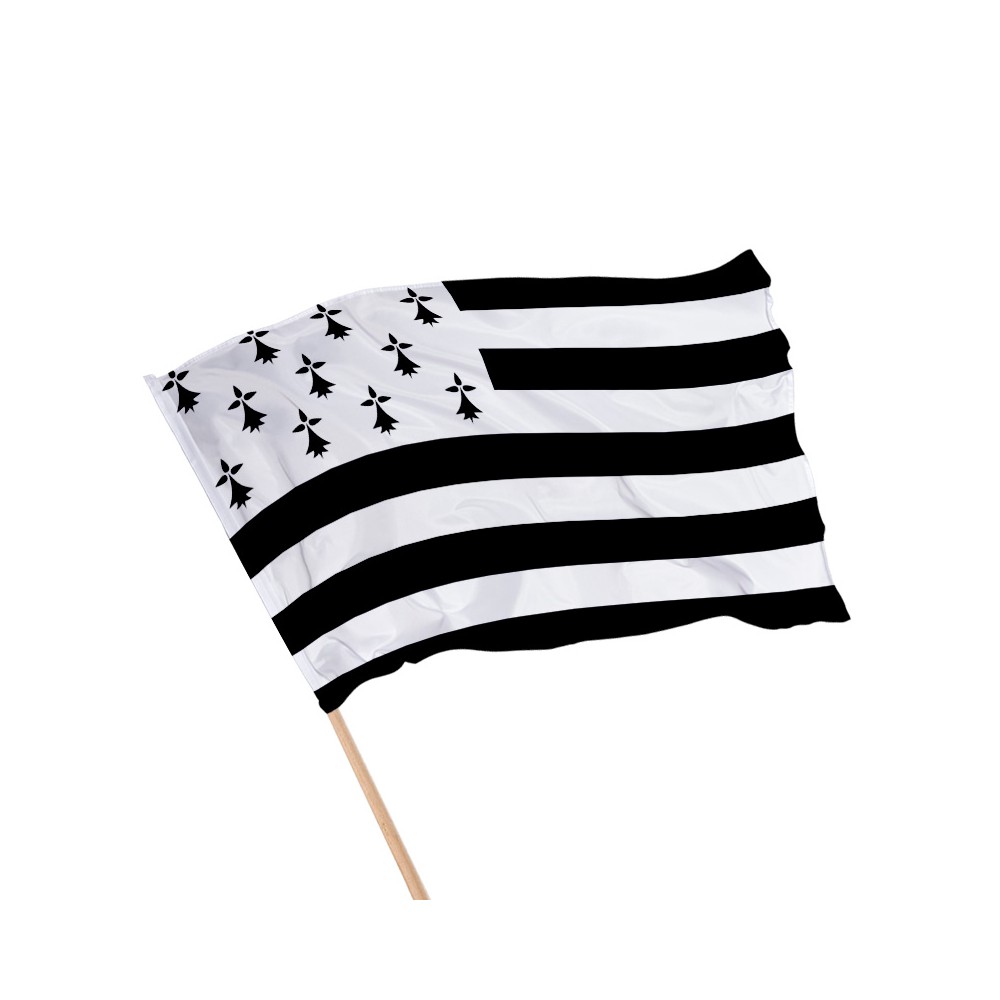 drapeau de la bretagne sur hampe